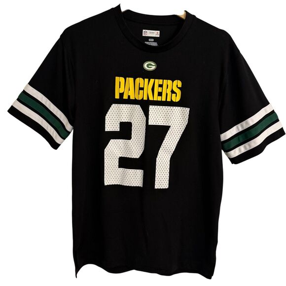 NFL Football Green Bay Packers Jersey Sz M Mens EDDIE LACY #27 Black Shirt Tee - Picture 1 of 6
